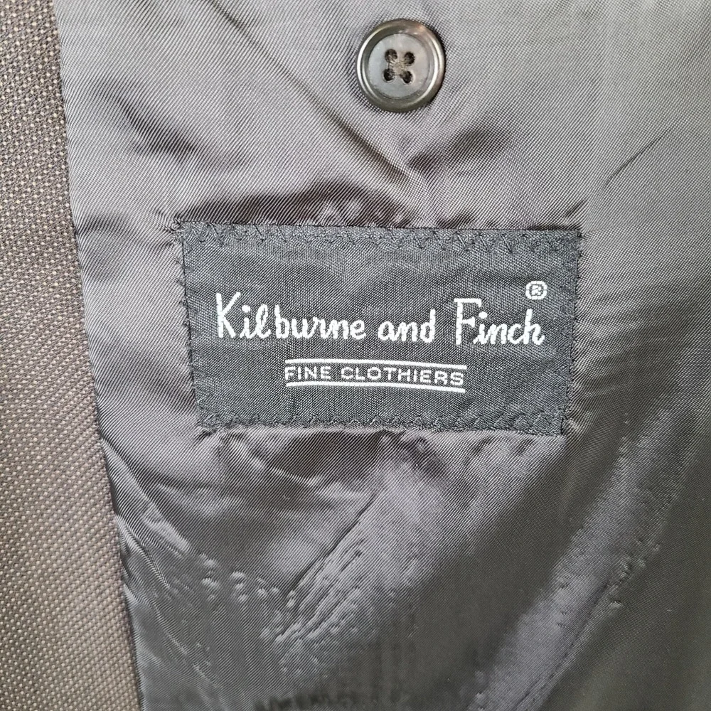 Kilburne And‎ Finch Jacket Mens 46L Brown Blazer Wool Blend 3 Button Suit Coat